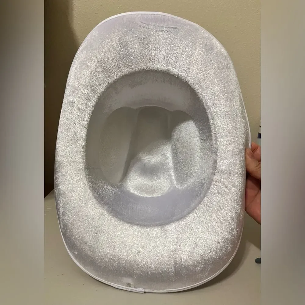Patriotic Sequin Cowboy Hat - White, Red & Blue